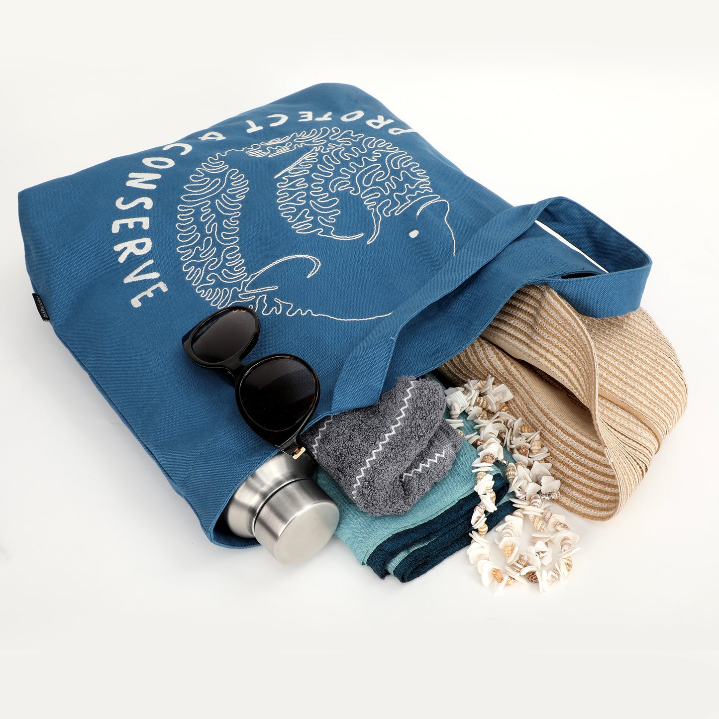 Mighty Zip Tote- Protect & Conserve I Embroidered I