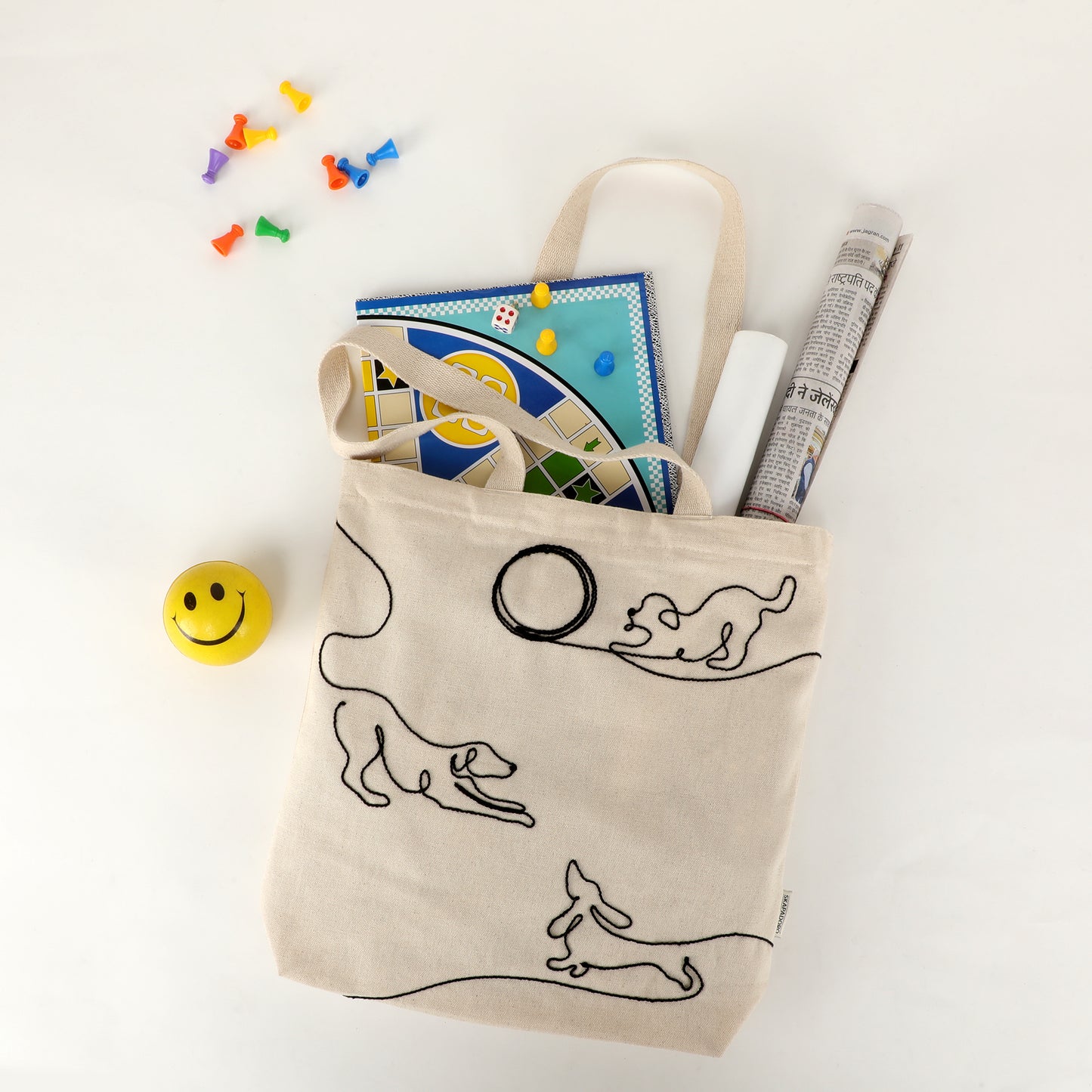 Canvas Zip Tote - Dog Lovers I Embroidered I