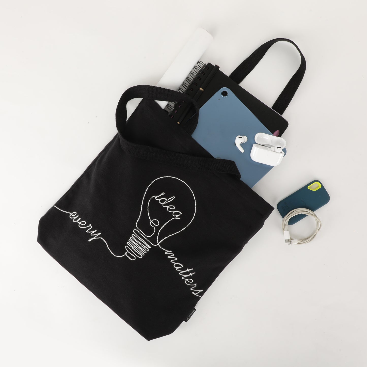 Canvas Zip Tote - Every Idea Matters I Embroidered I