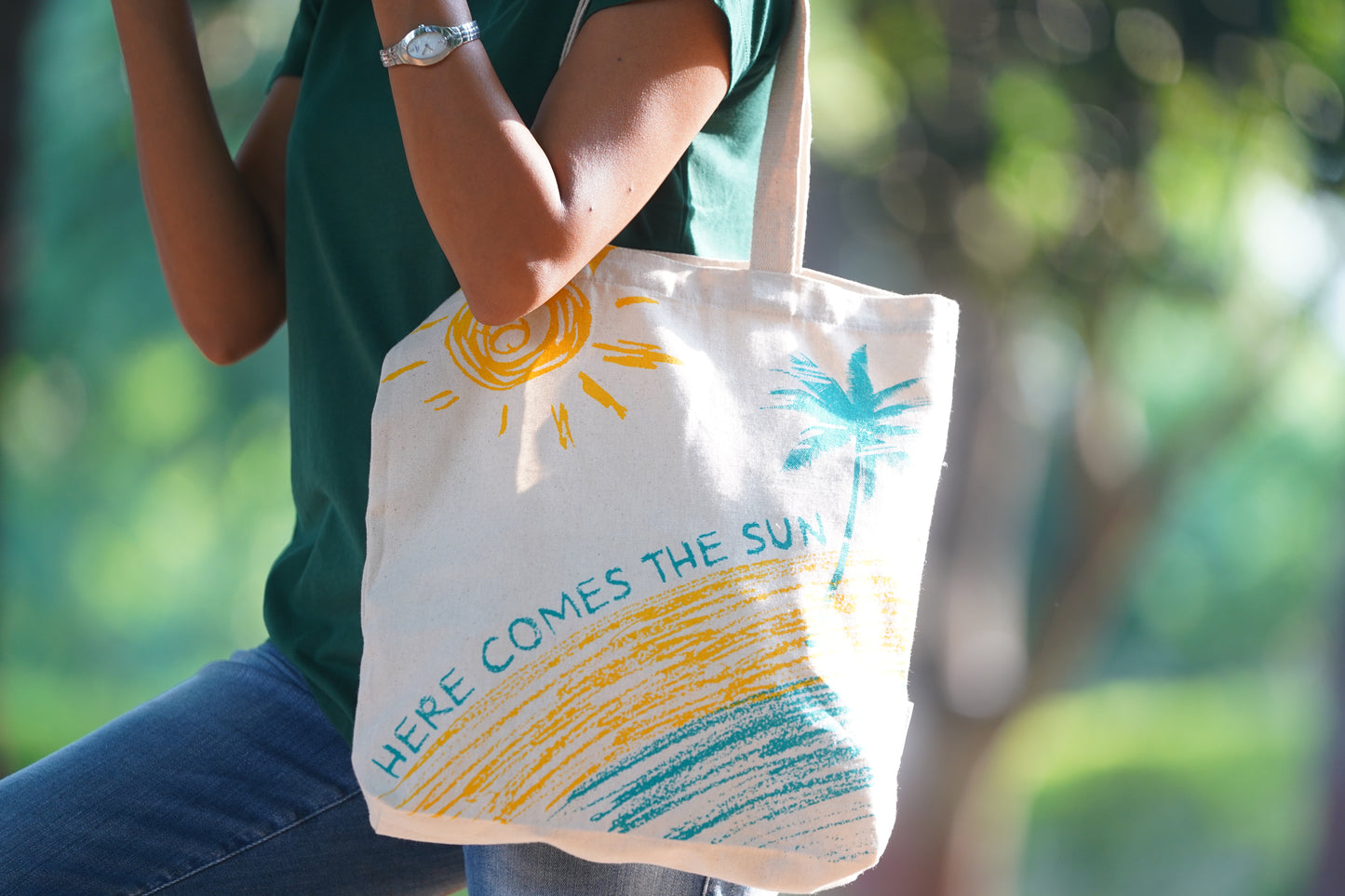 Canvas Basic Tote - Here Comes the Sun