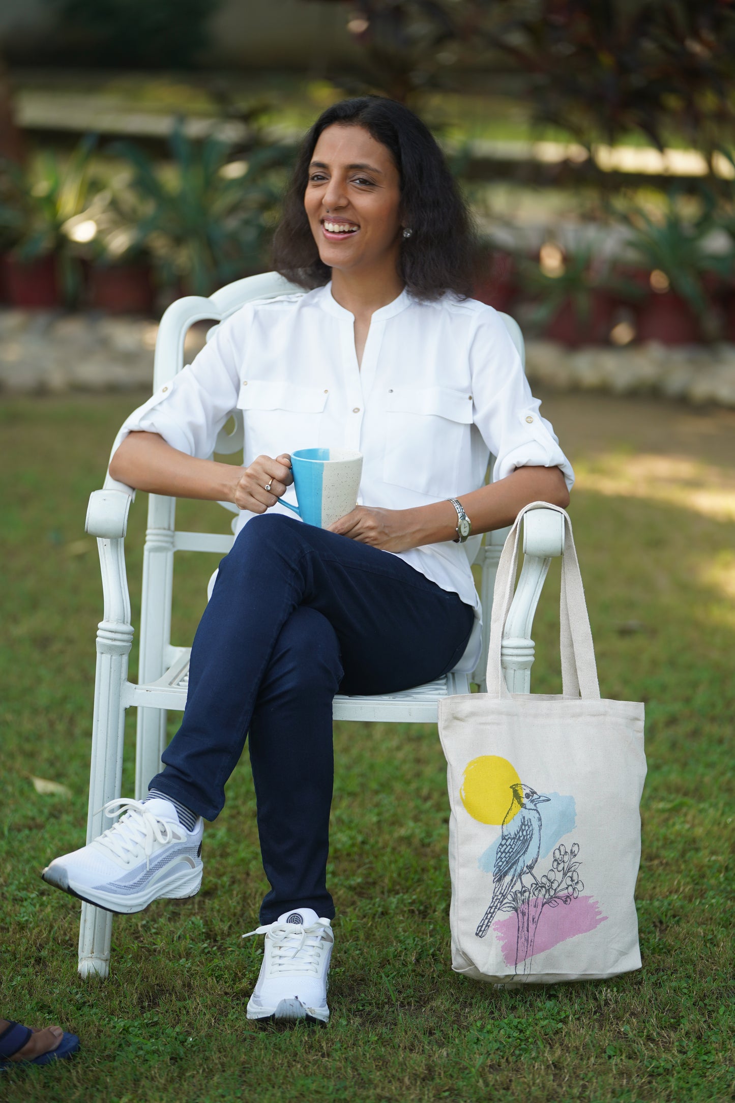 Canvas Zip Tote - Bird