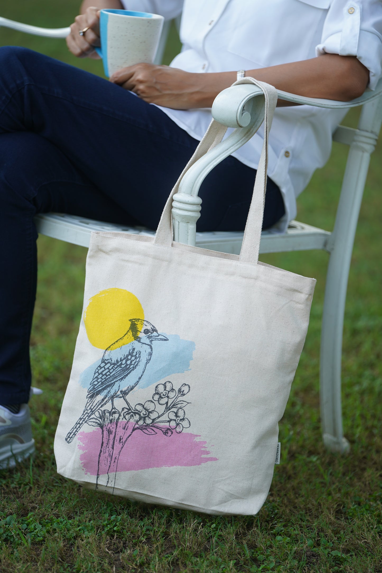 Canvas Zip Tote - Bird