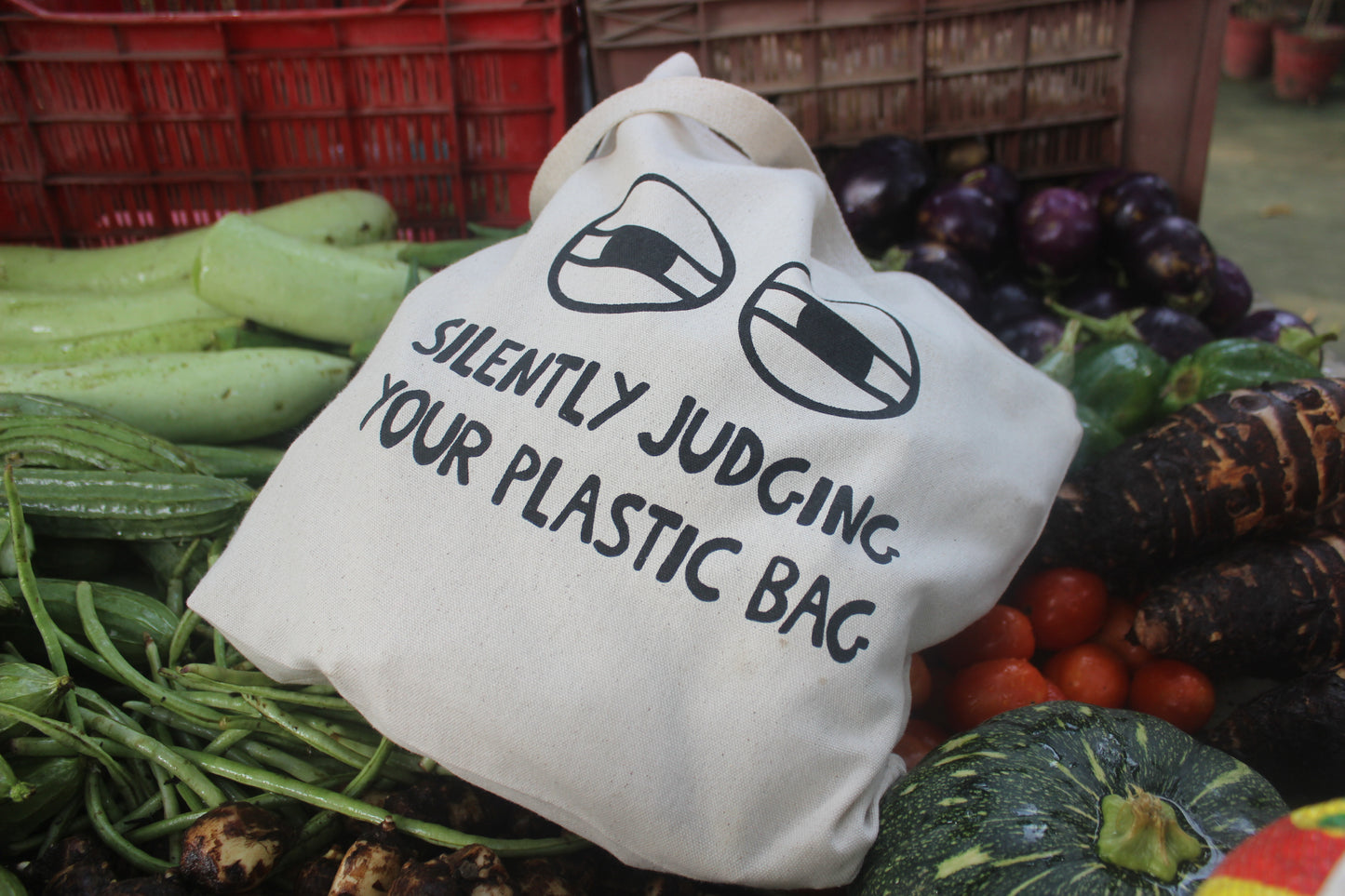 Canvas Basic Tote - Judging your Plastic Bag