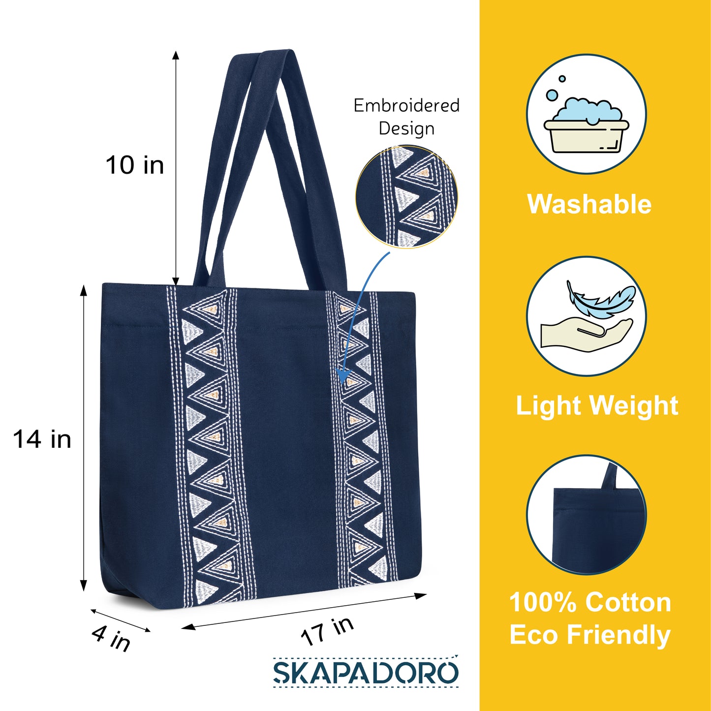 Mighty Zip Tote - Triangle Tales I Embroidered I