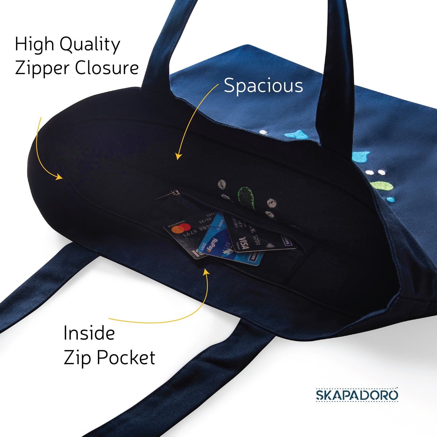 Mighty Zip Tote - Nazar Battu I Embroidered I