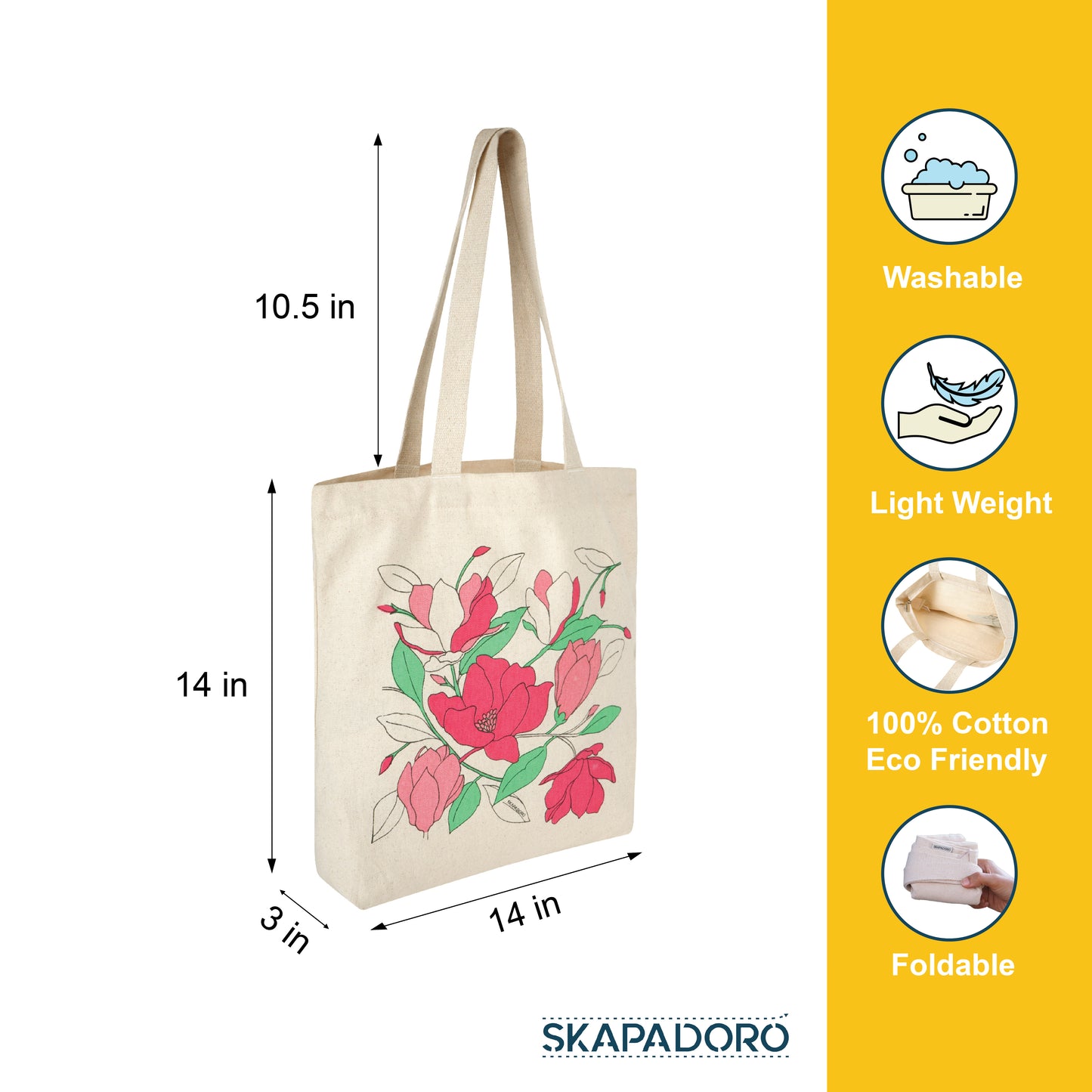 Canvas Zip Tote - Magnolia