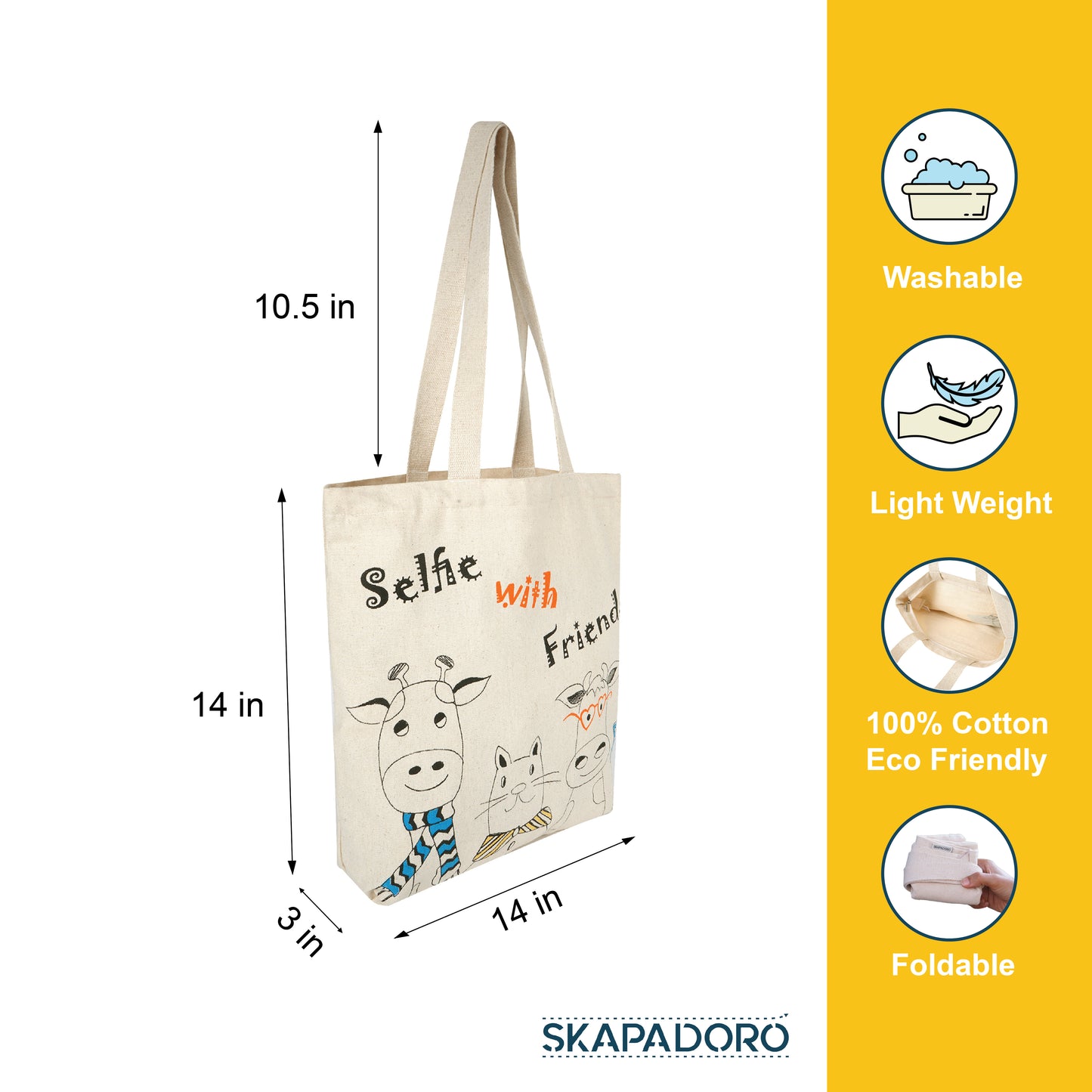 Canvas Zip Tote - Selfie with Friends