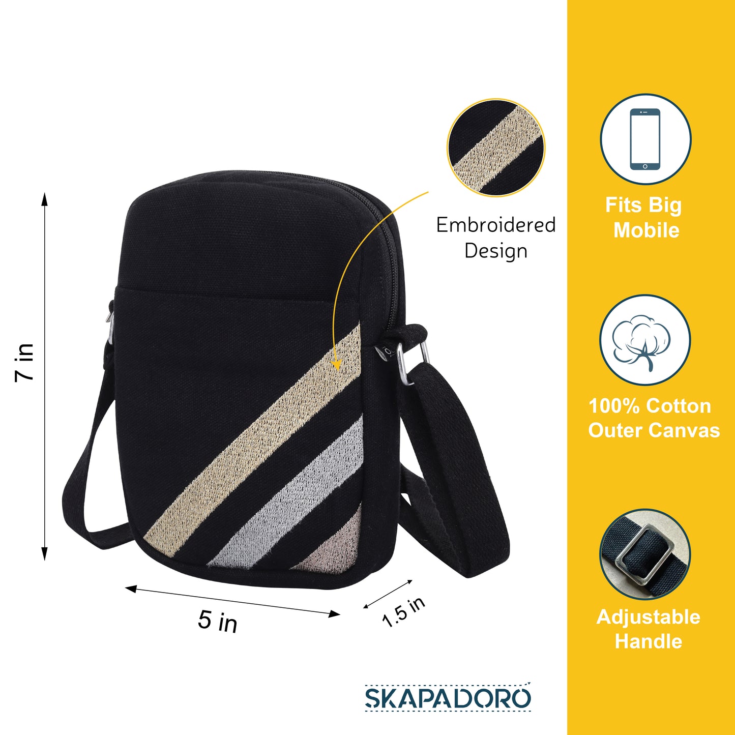Mobile Sling - Day to Night I Embroidered I