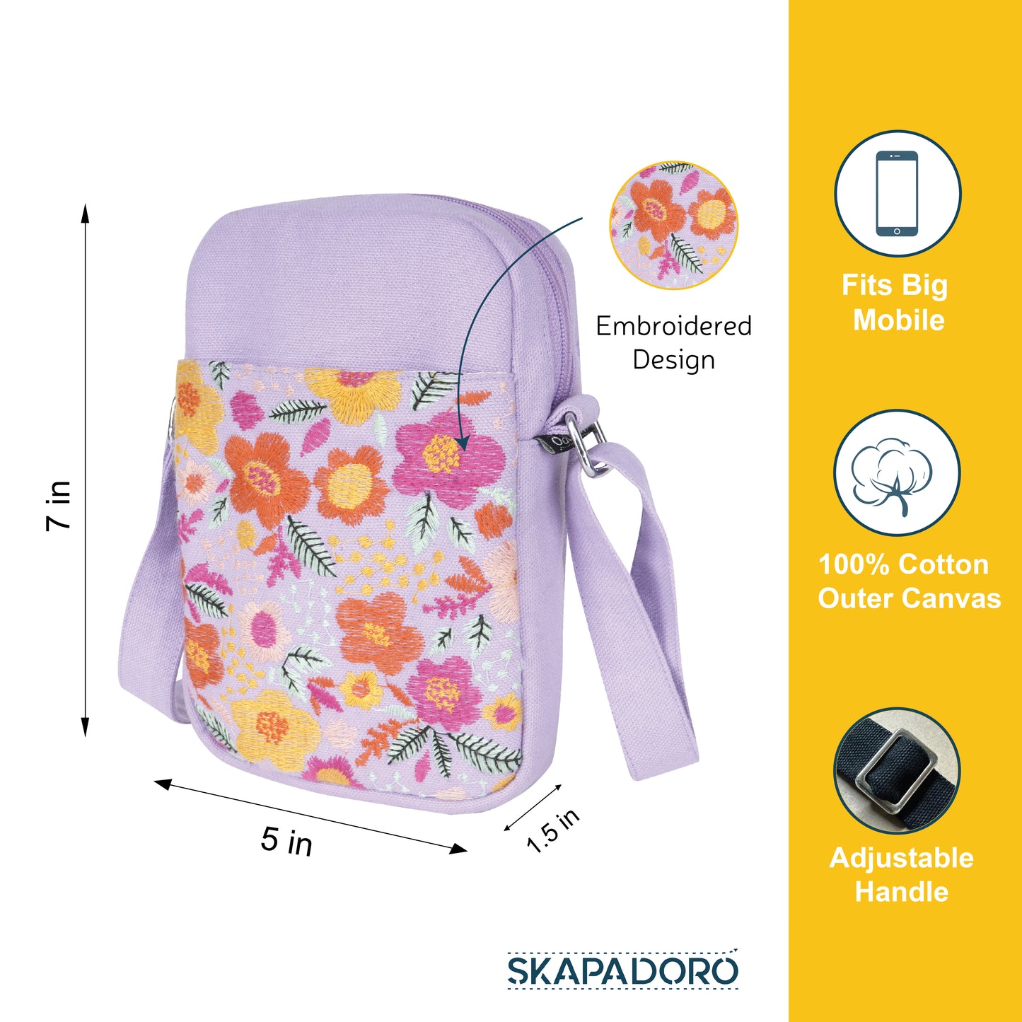 Mobile Sling - Floral Paradise I Embroidered I