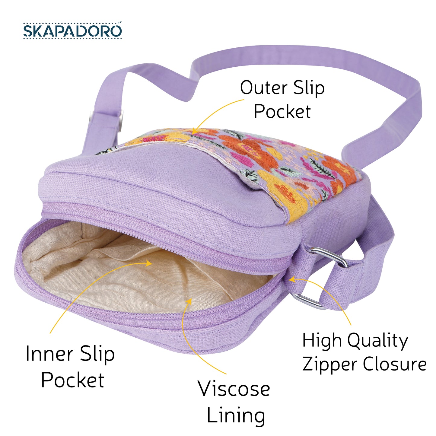 Mobile Sling - Floral Paradise I Embroidered I