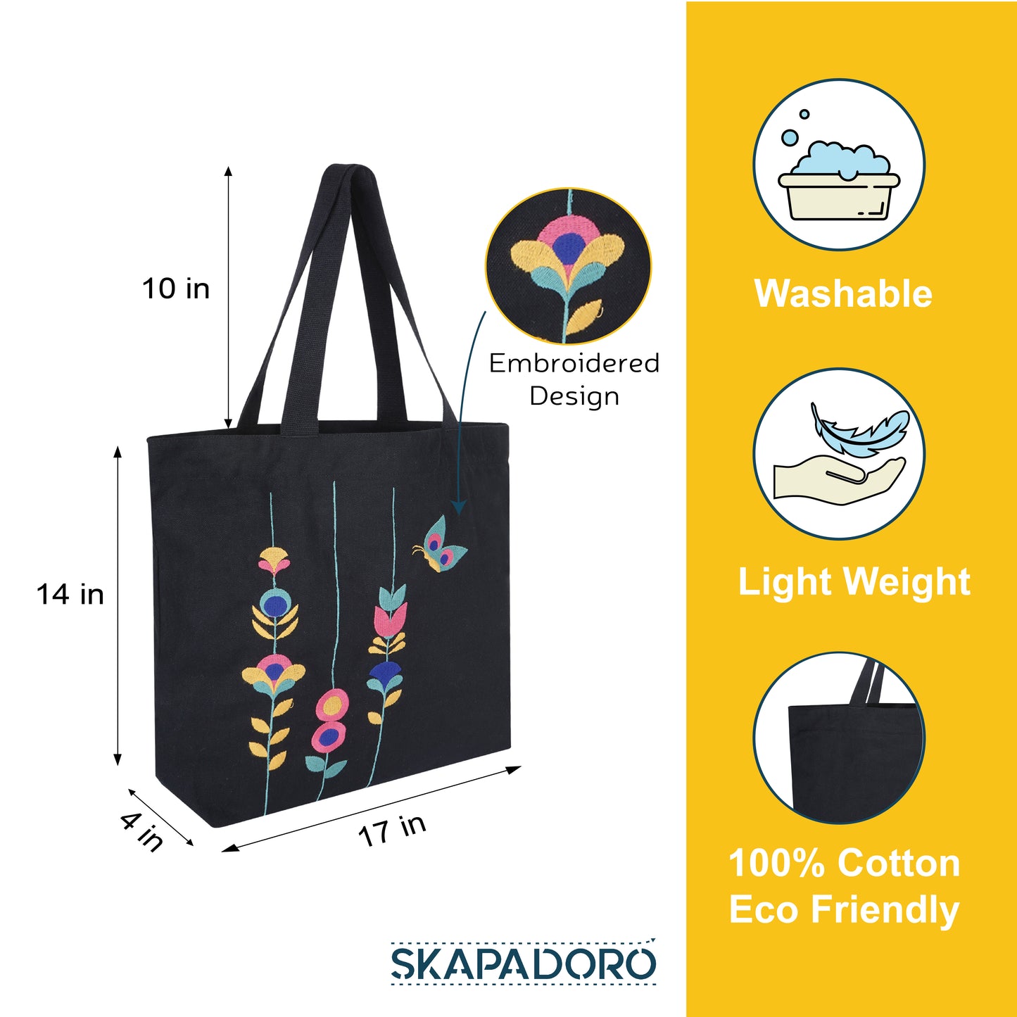 Mighty Zip Tote - Blossom Threads I Embroidered I