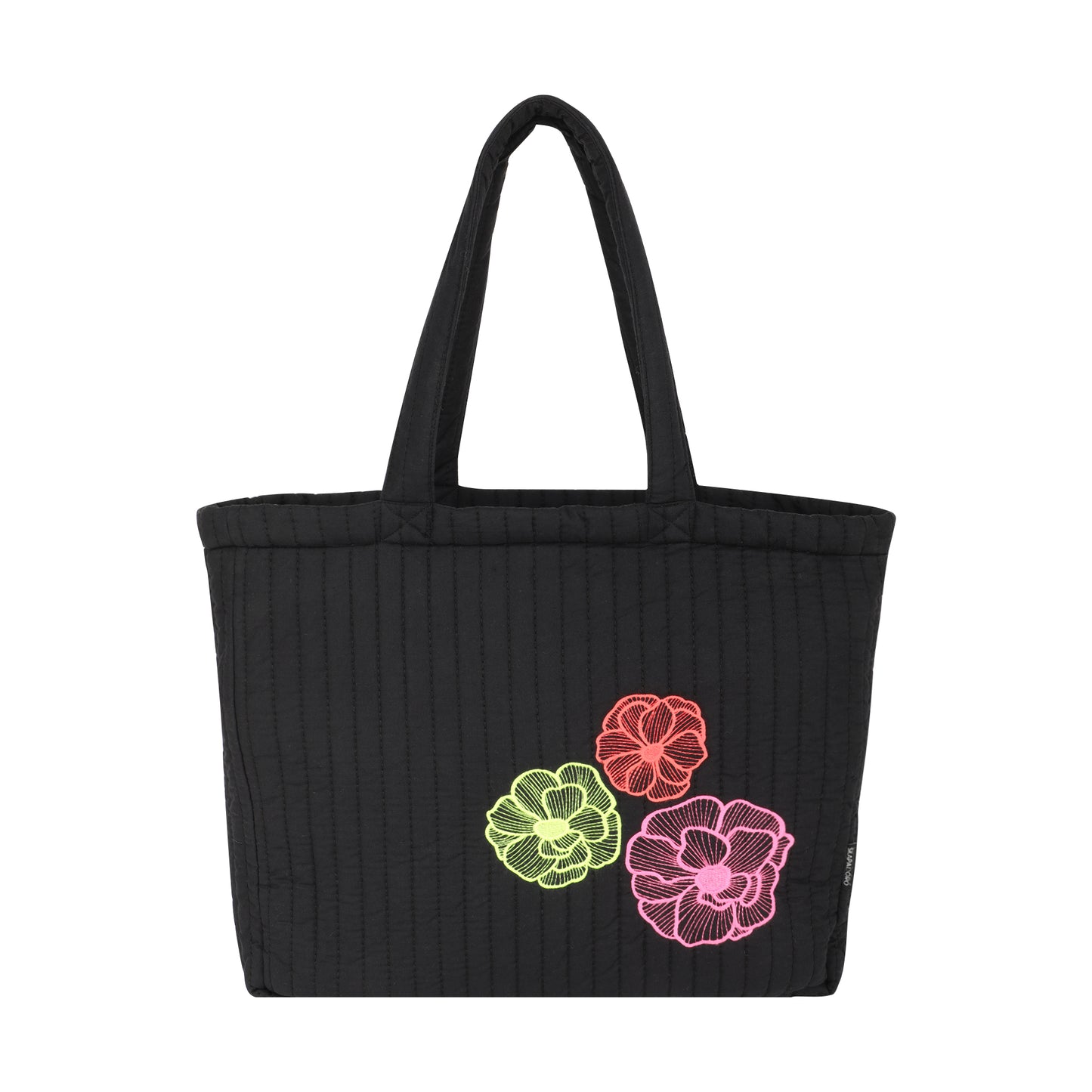 Quilted Zip Tote - Neon Bloom