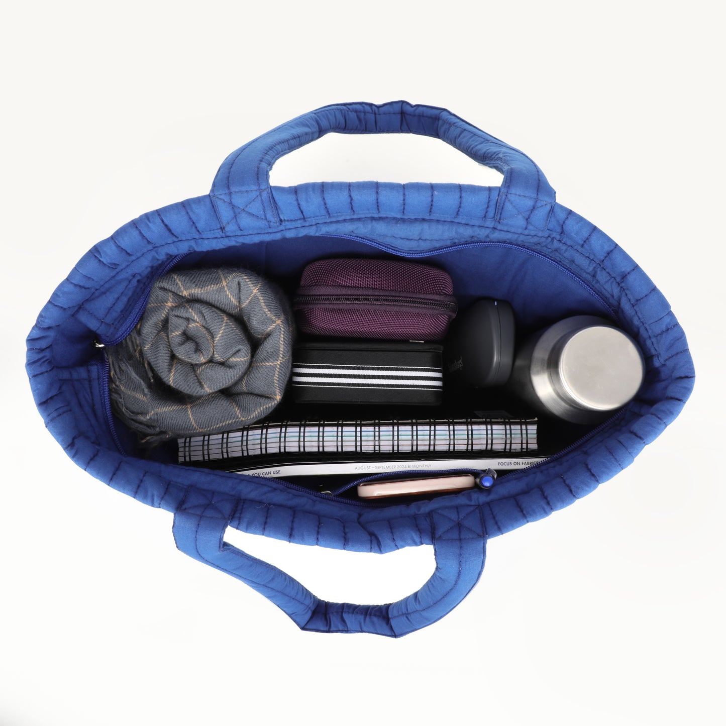 Quilted Zip Tote - Evil Eye