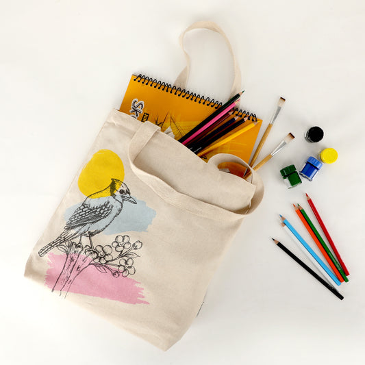 Canvas Zip Tote - Bird