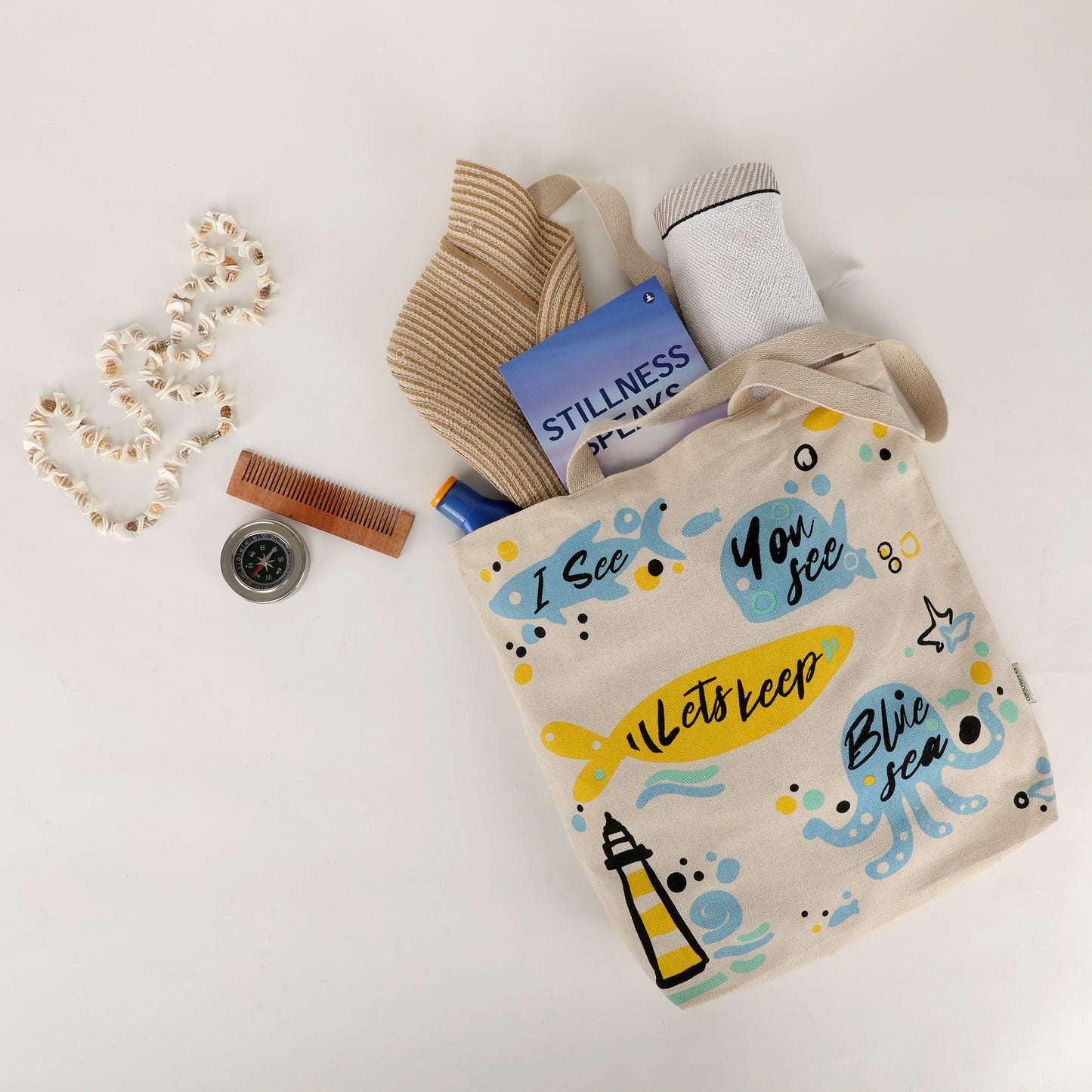 Canvas Zip Tote - Save the Sea