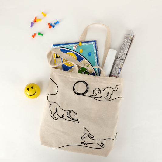Canvas Zip Tote - Dog Lovers I Embroidered I