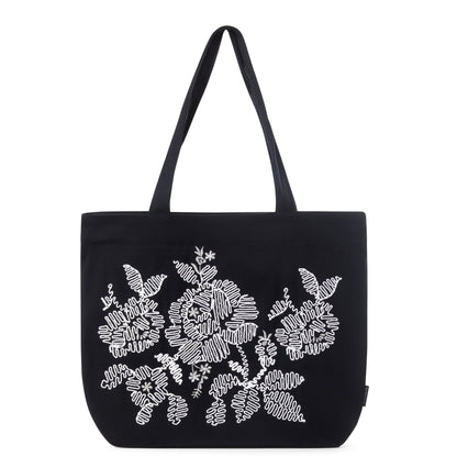 Mighty Zip Tote - Flowers I Embroidered I