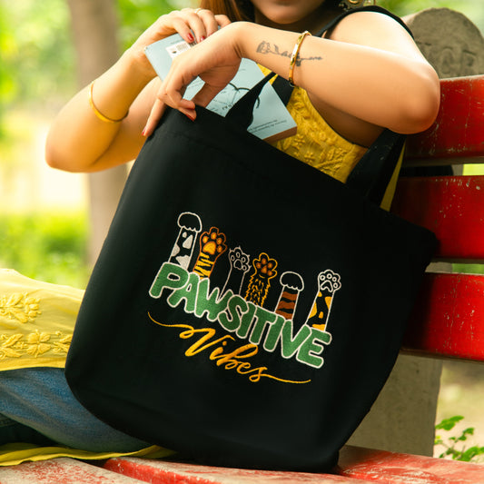 Mighty Zip Tote - Pawsitive Vibes I Embroidered I