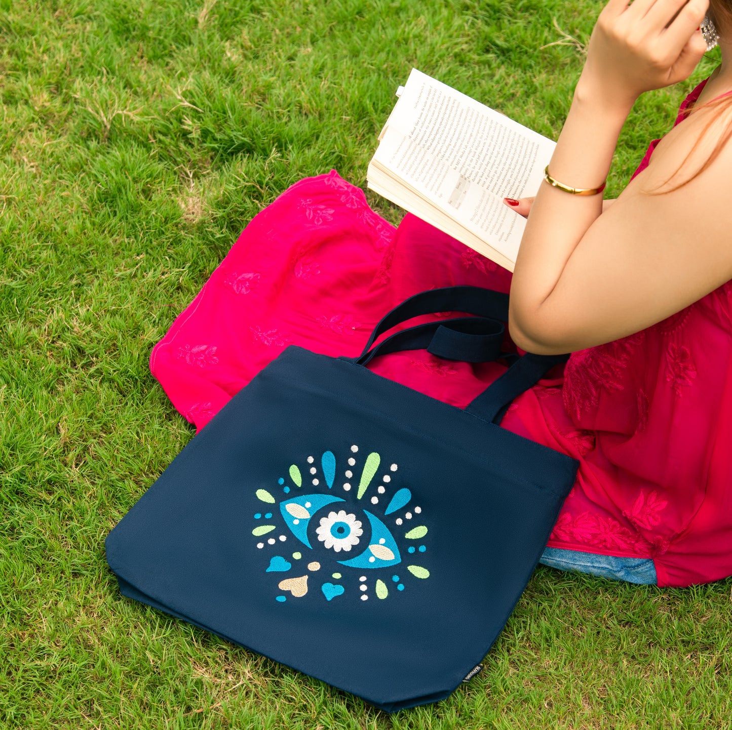 Mighty Zip Tote - Nazar Battu I Embroidered I