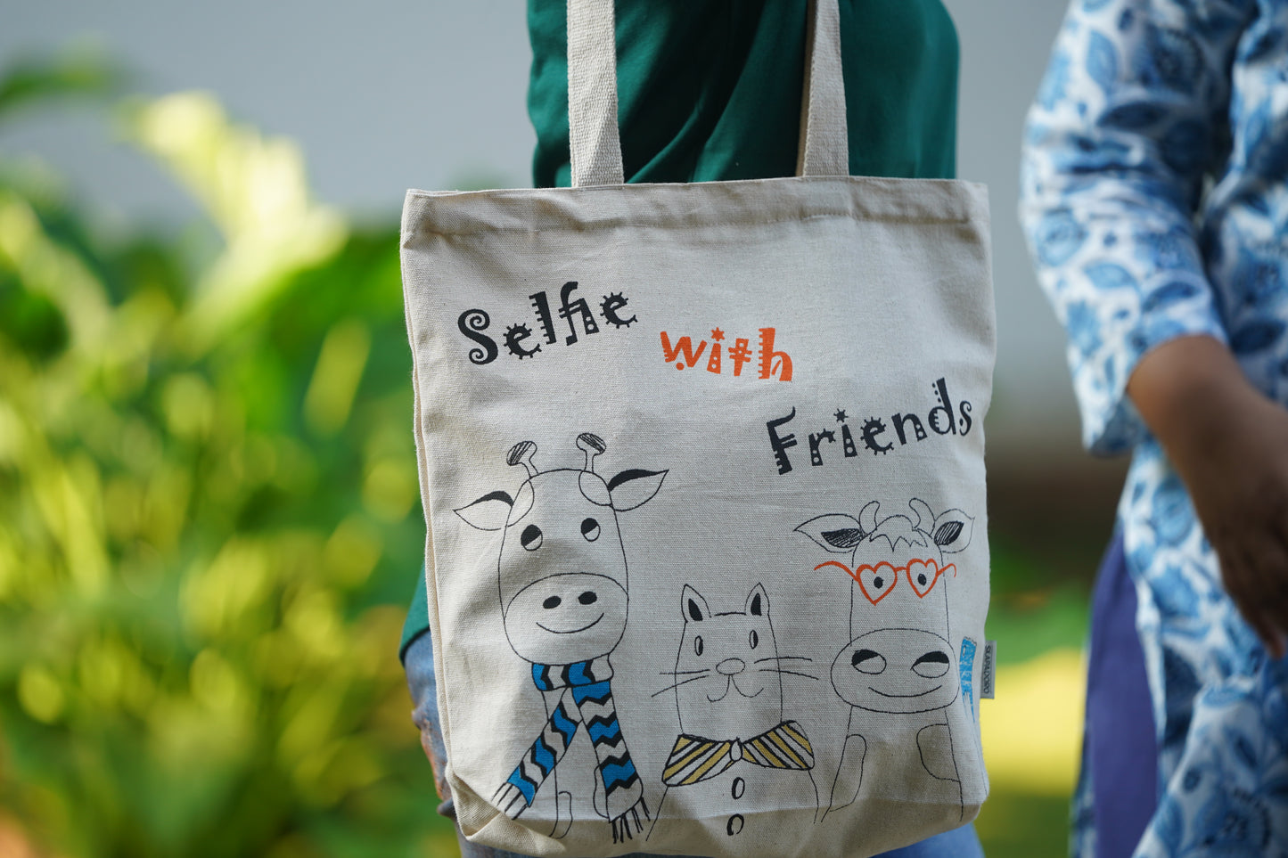 Canvas Zip Tote - Selfie with Friends