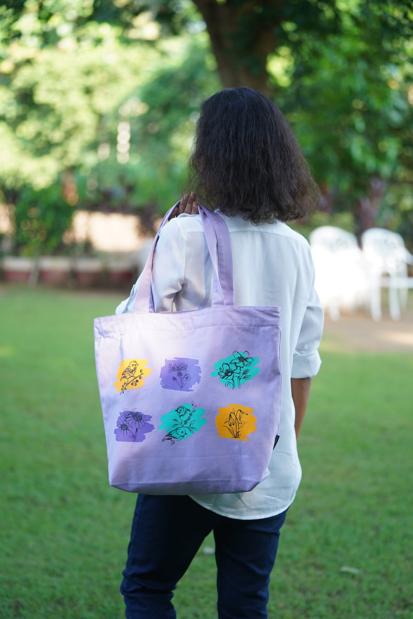 Mighty Zip Tote - Petals & Wings