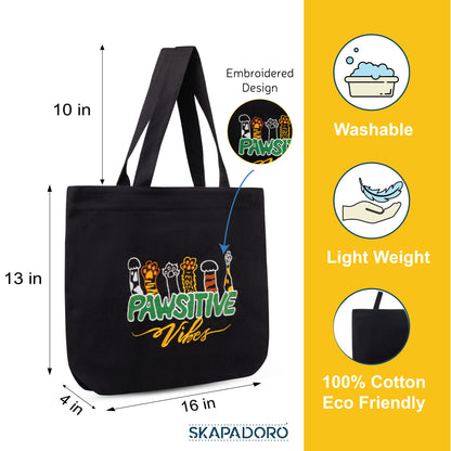 Mighty Zip Tote - Pawsitive Vibes I Embroidered I
