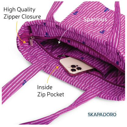 Square Quilted Zip - Sailor Stripe