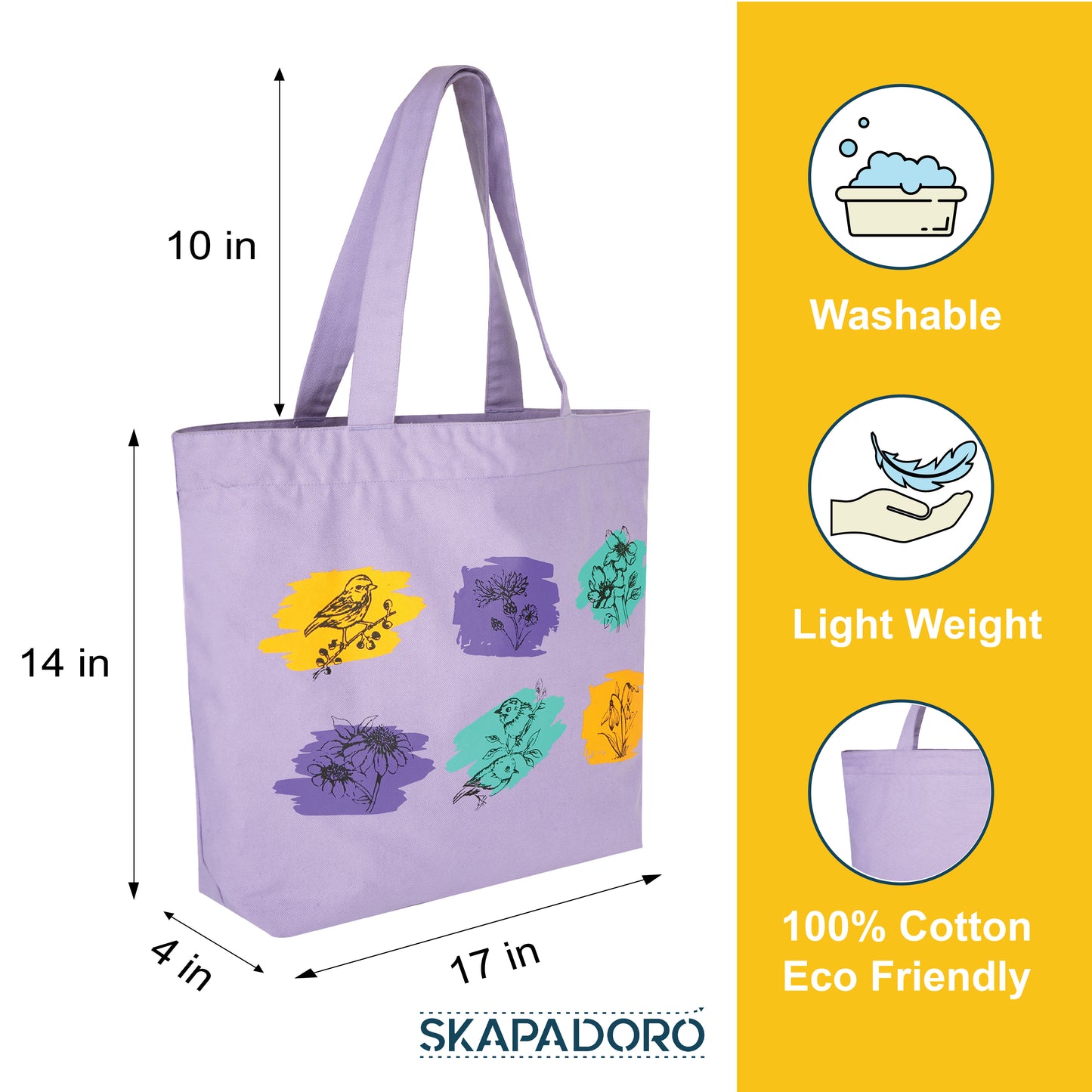 Mighty Zip Tote - Petals & Wings