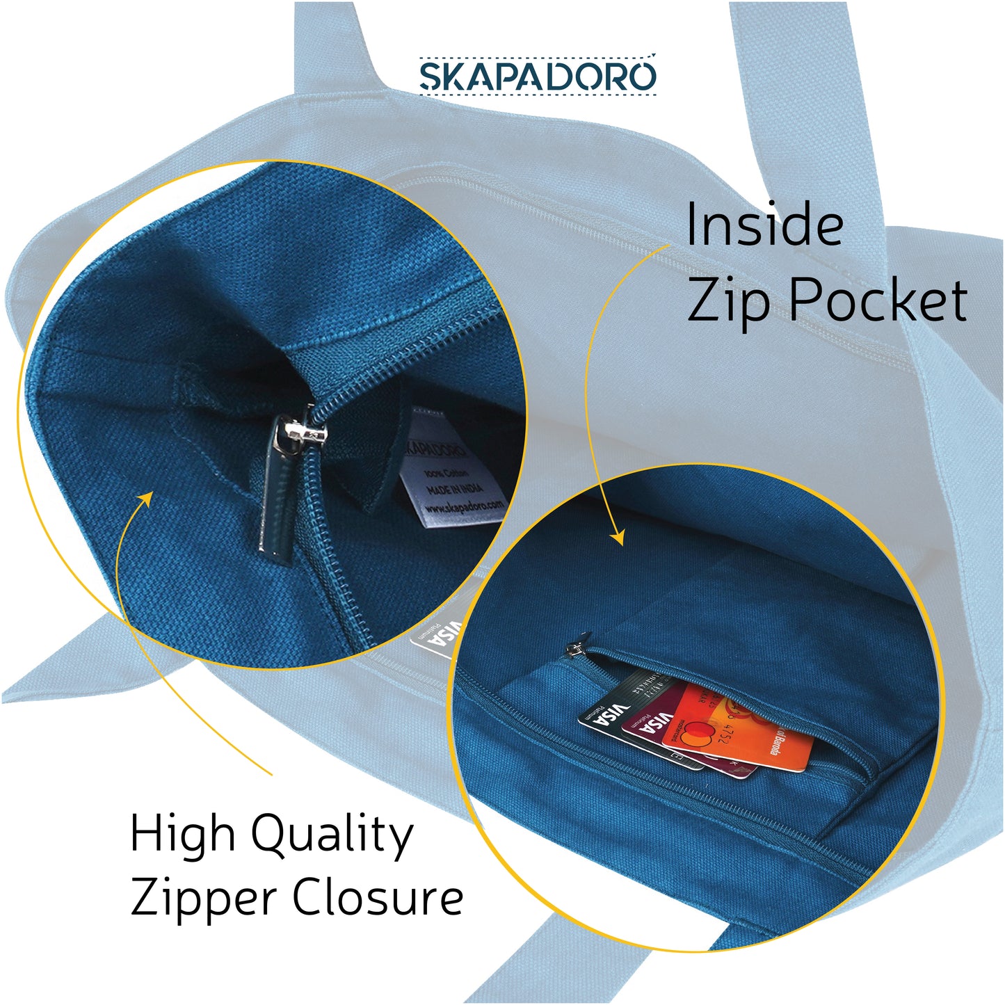 Mighty Zip Tote- Protect & Conserve I Embroidered I